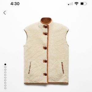 NWT reversible shearling vest